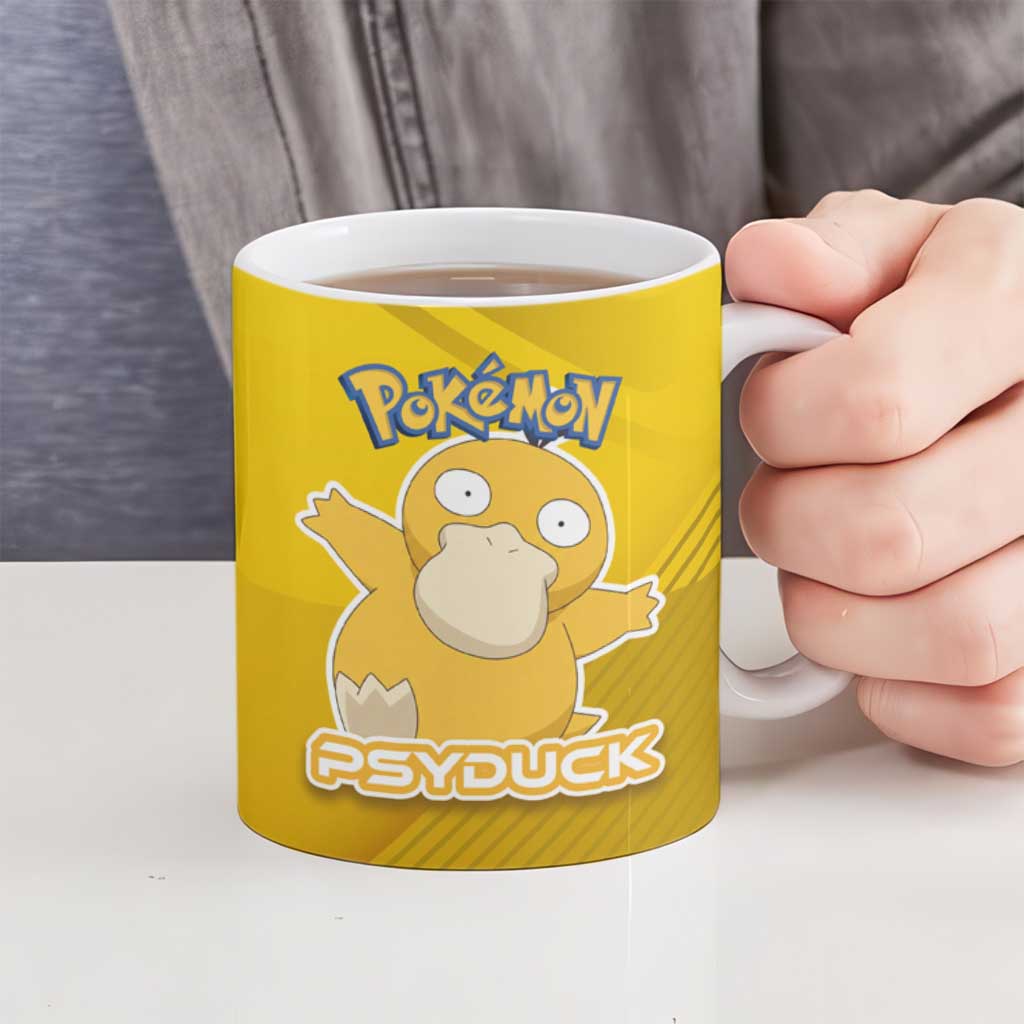 Psyduck Poké Ceramic Mug Confused Yellow Cartoon Vector Style