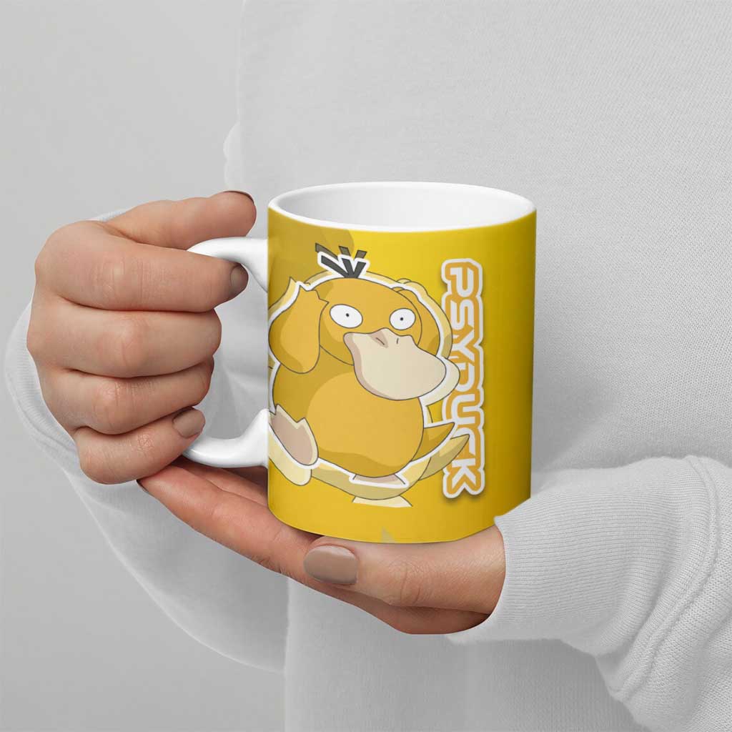 Psyduck Poké Ceramic Mug Confused Yellow Cartoon Vector Style
