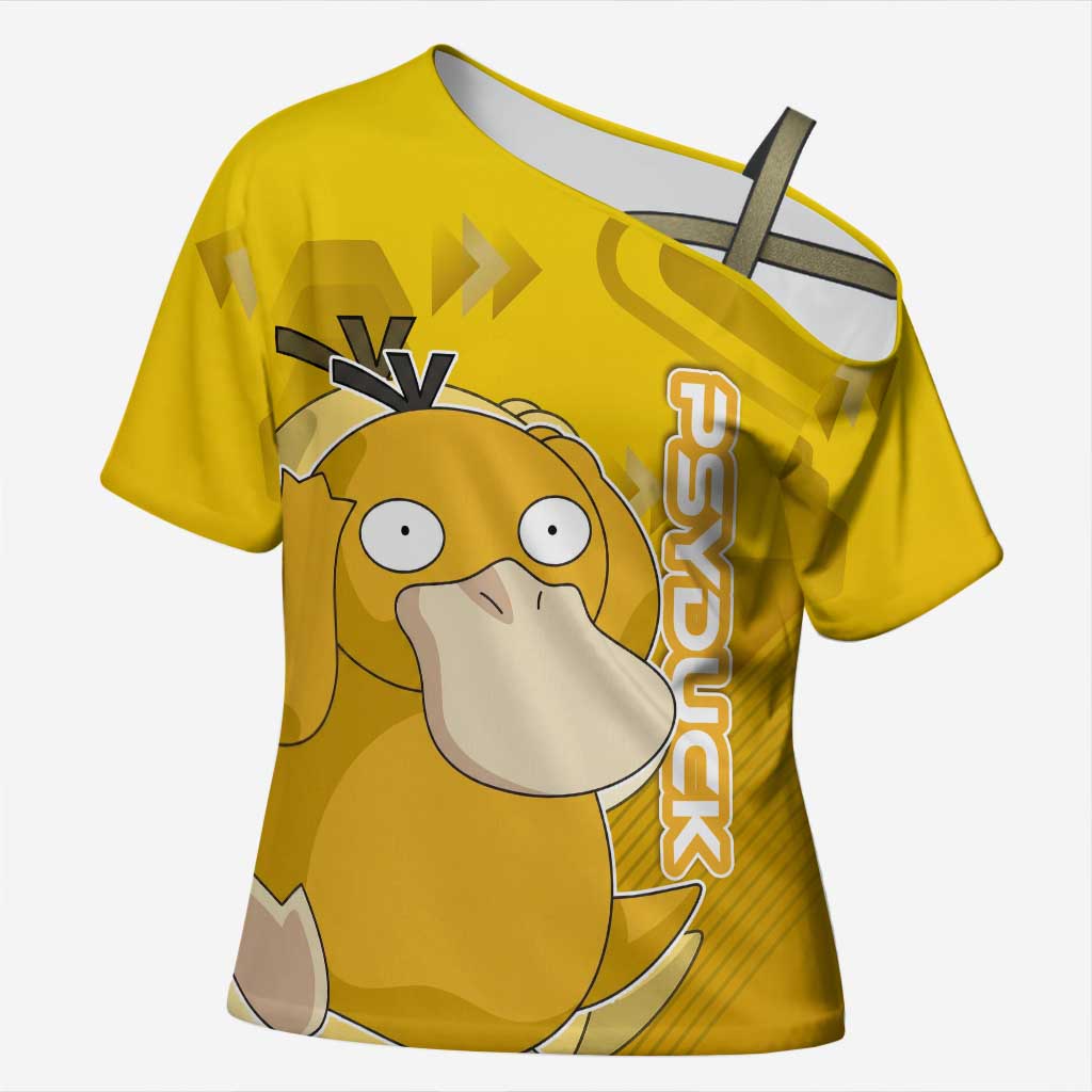 Psyduck Poké Cross Shoulder Shirt Confused Yellow Cartoon Vector Style