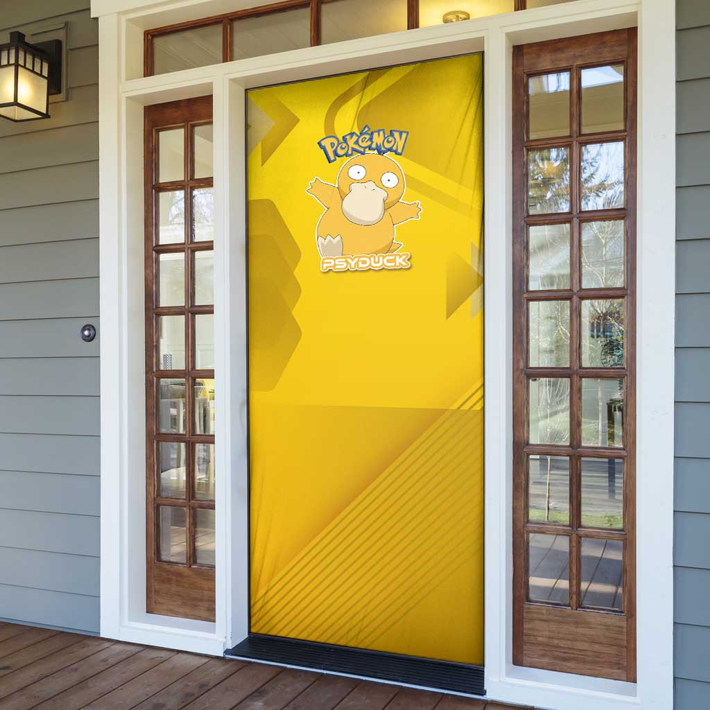 Psyduck Poké Door Cover Confused Yellow Cartoon Vector Style
