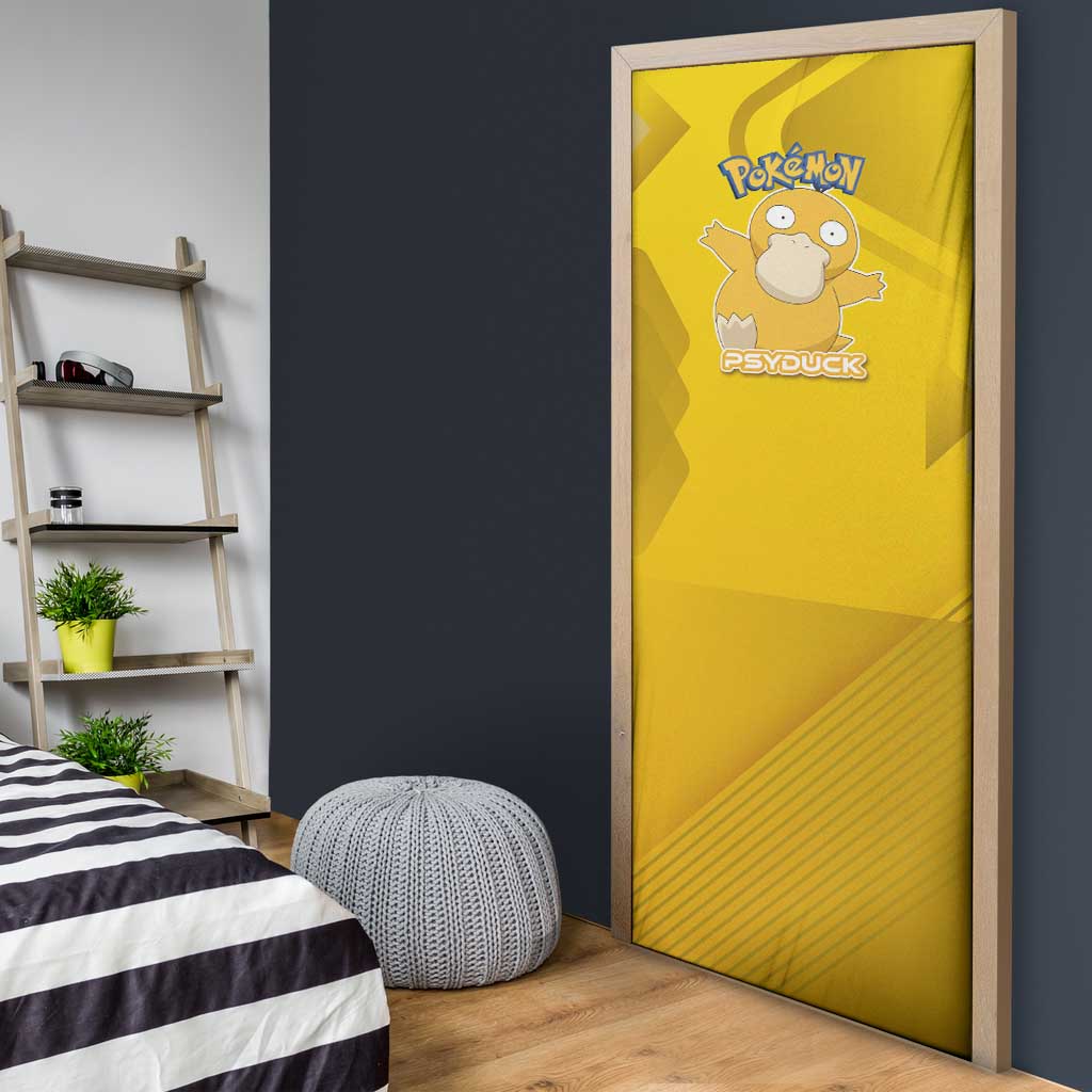 Psyduck Poké Door Cover Confused Yellow Cartoon Vector Style