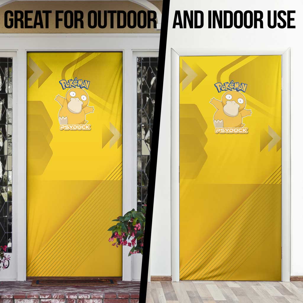 Psyduck Poké Door Cover Confused Yellow Cartoon Vector Style