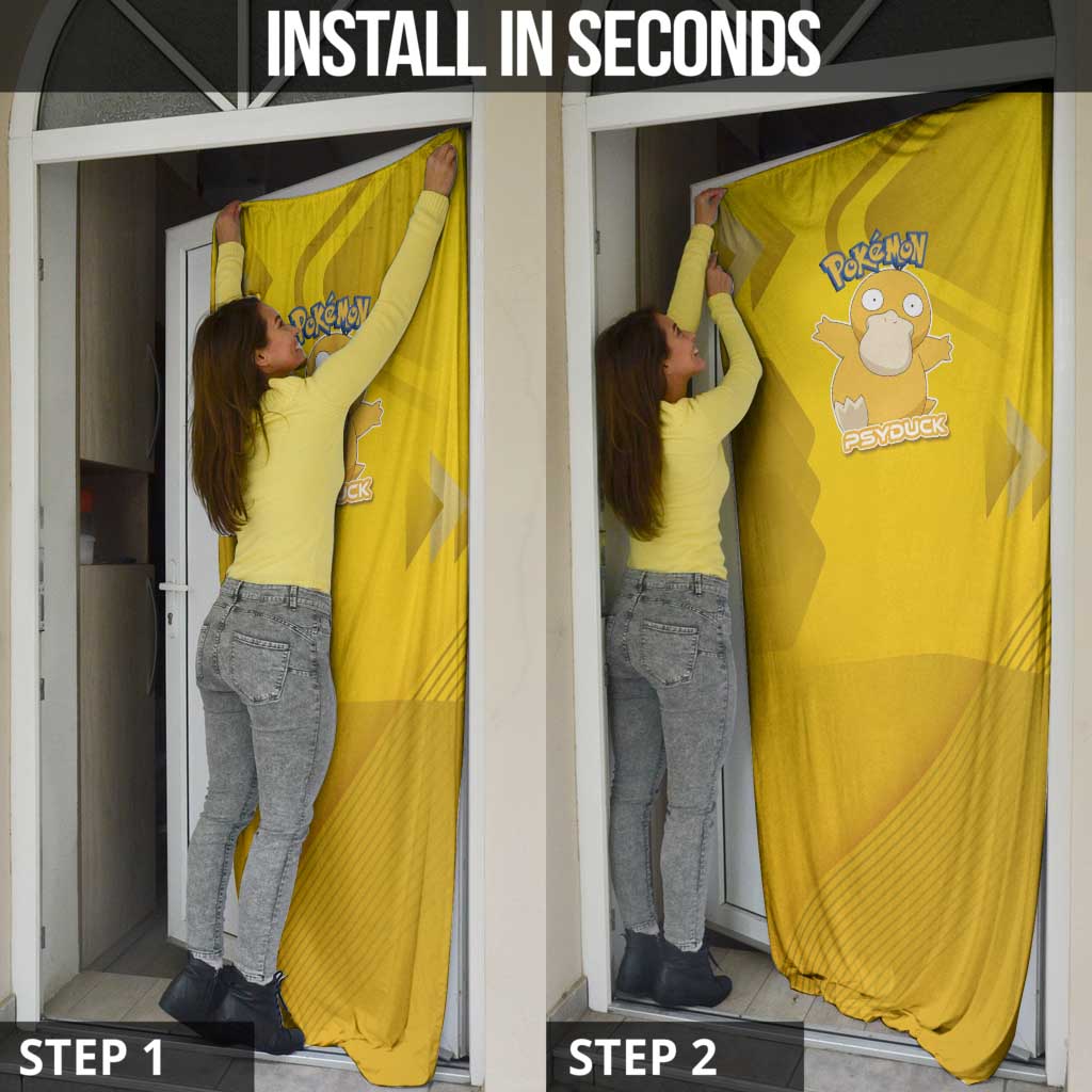 Psyduck Poké Door Cover Confused Yellow Cartoon Vector Style