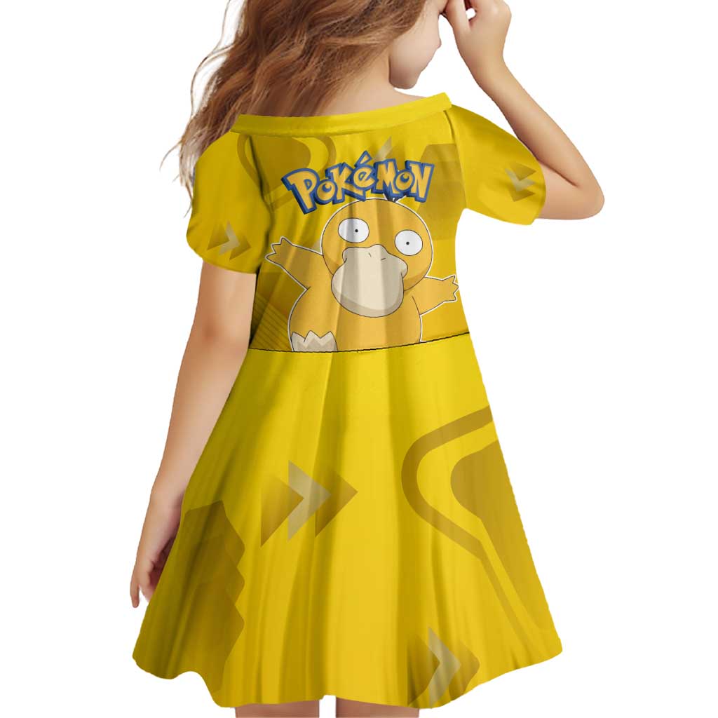 Psyduck Poké Family Matching Tank Maxi Dress and Hawaiian Shirt Confused Yellow Cartoon Vector Style