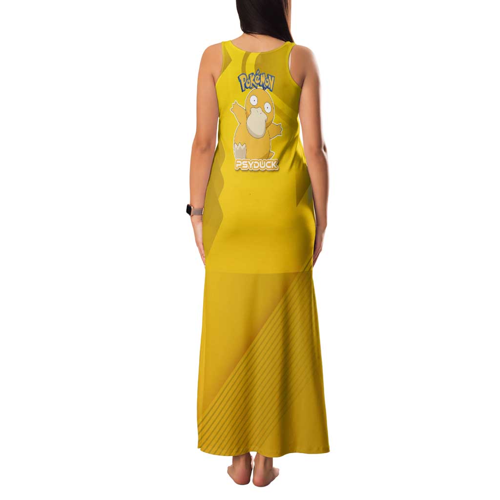 Psyduck Poké Family Matching Tank Maxi Dress and Hawaiian Shirt Confused Yellow Cartoon Vector Style