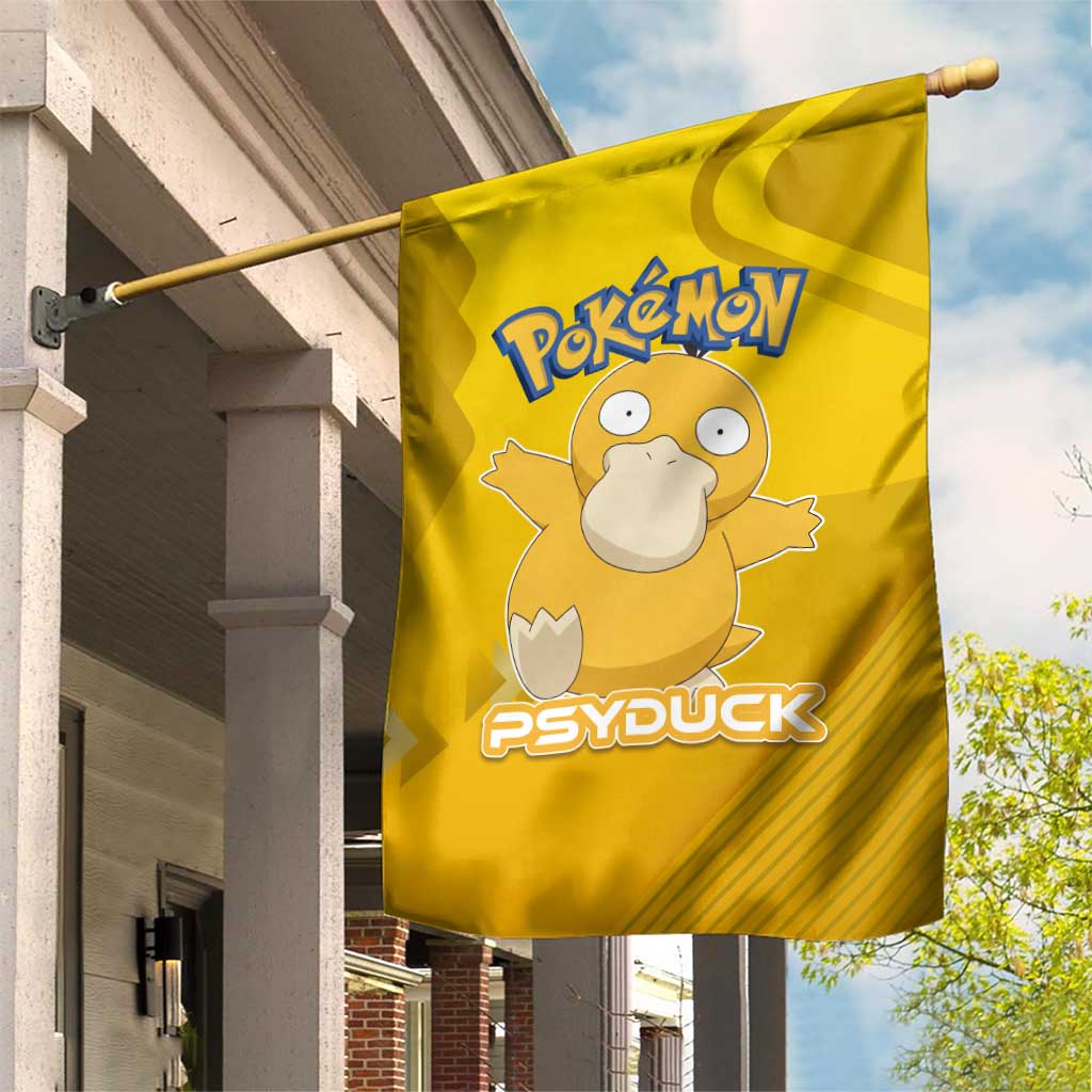 Psyduck Poké Garden Flag Confused Yellow Cartoon Vector Style