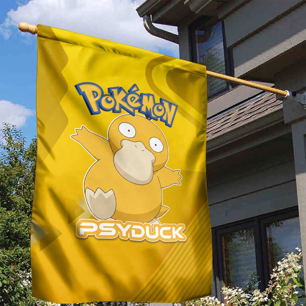 Psyduck Poké Garden Flag Confused Yellow Cartoon Vector Style