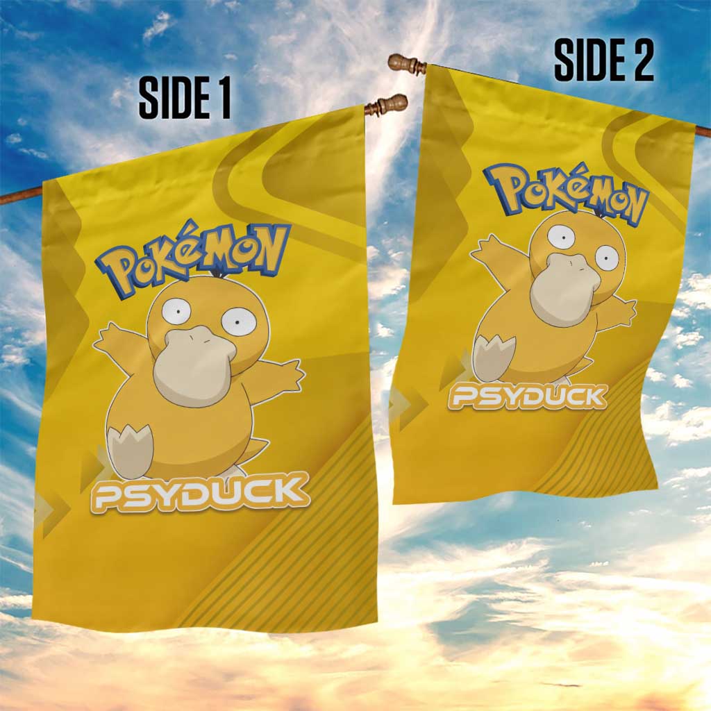 Psyduck Poké Garden Flag Confused Yellow Cartoon Vector Style