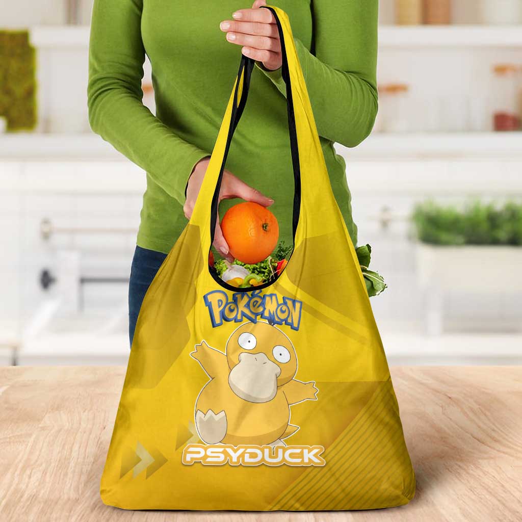 Psyduck Poké Grocery Bag Confused Yellow Cartoon Vector Style