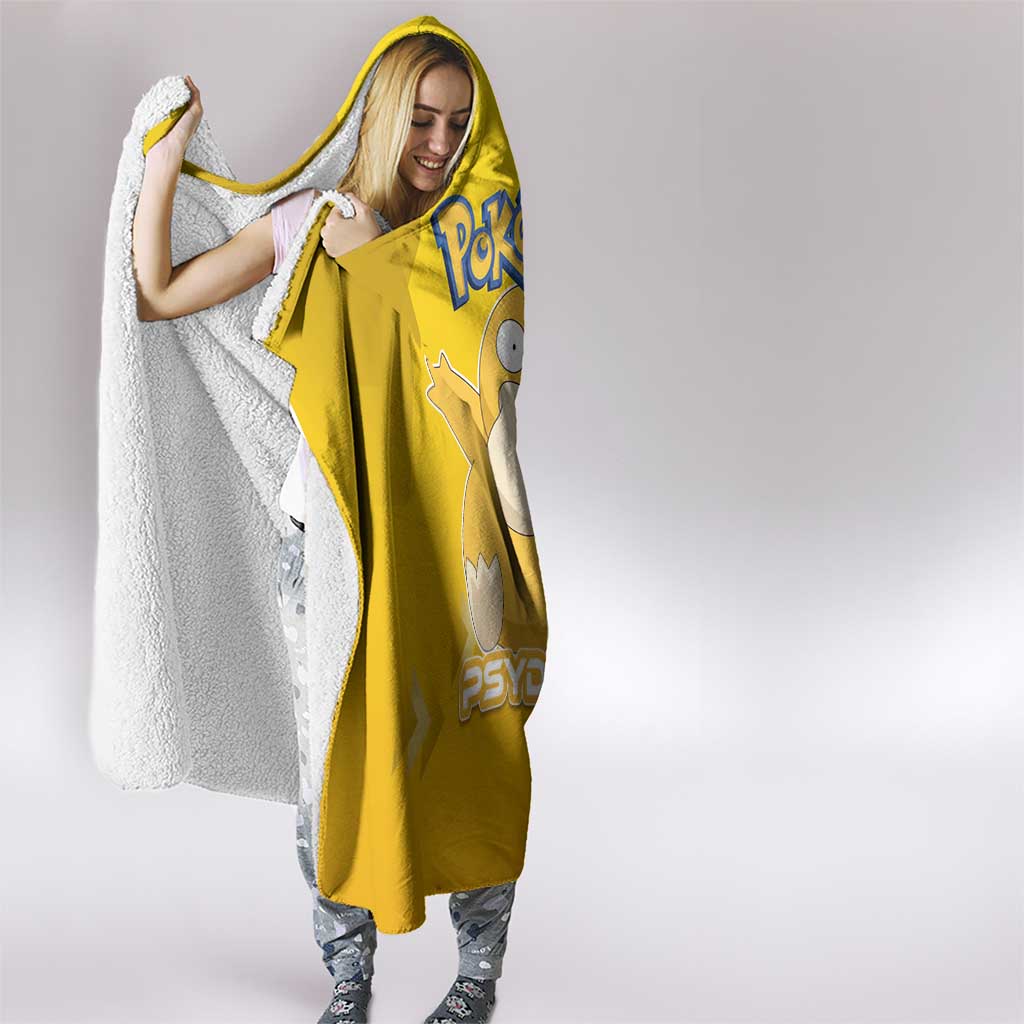 Psyduck Poké Hooded Blanket Confused Yellow Cartoon Vector Style