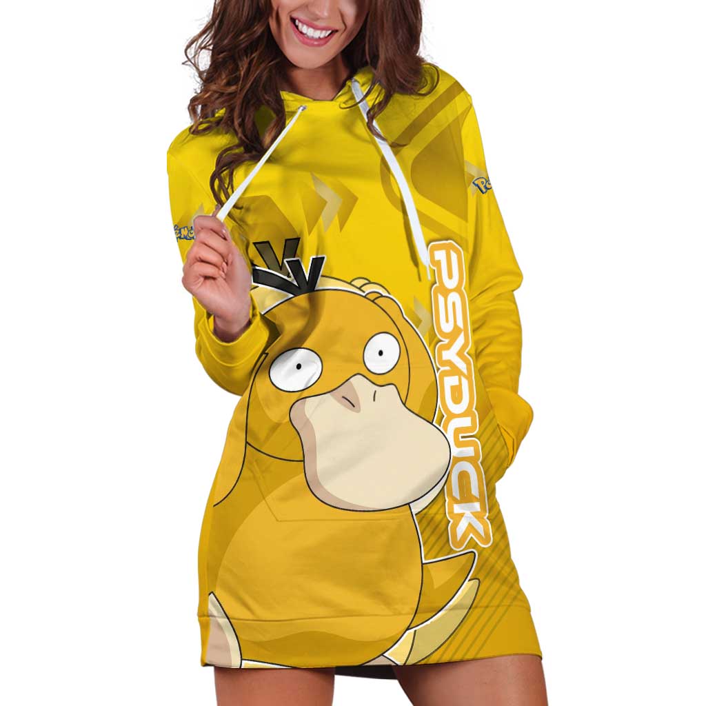 Psyduck Poké Hoodie Dress Confused Yellow Cartoon Vector Style