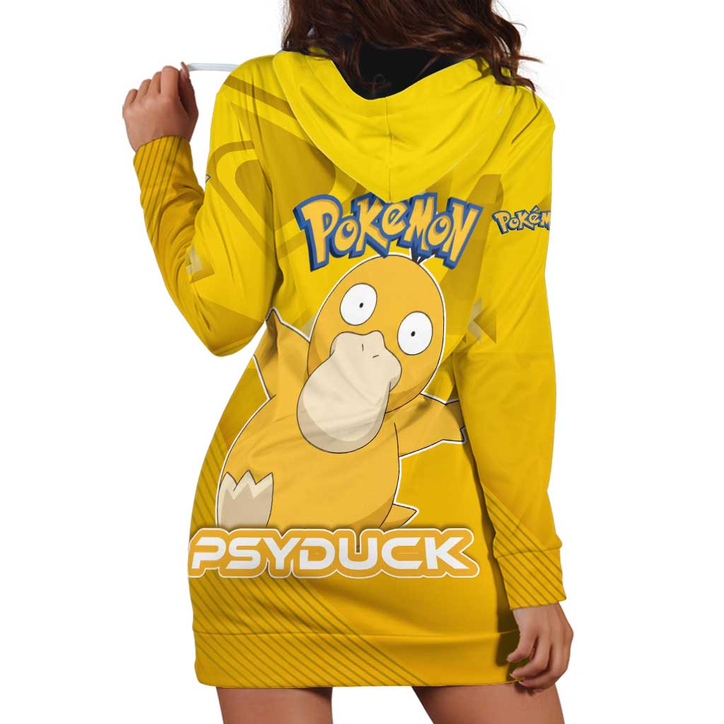 Psyduck Poké Hoodie Dress Confused Yellow Cartoon Vector Style