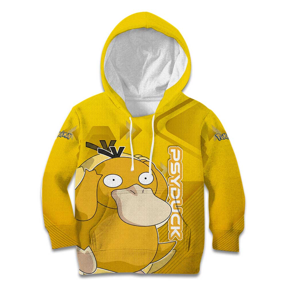 Psyduck Poké Kid Hoodie Confused Yellow Cartoon Vector Style