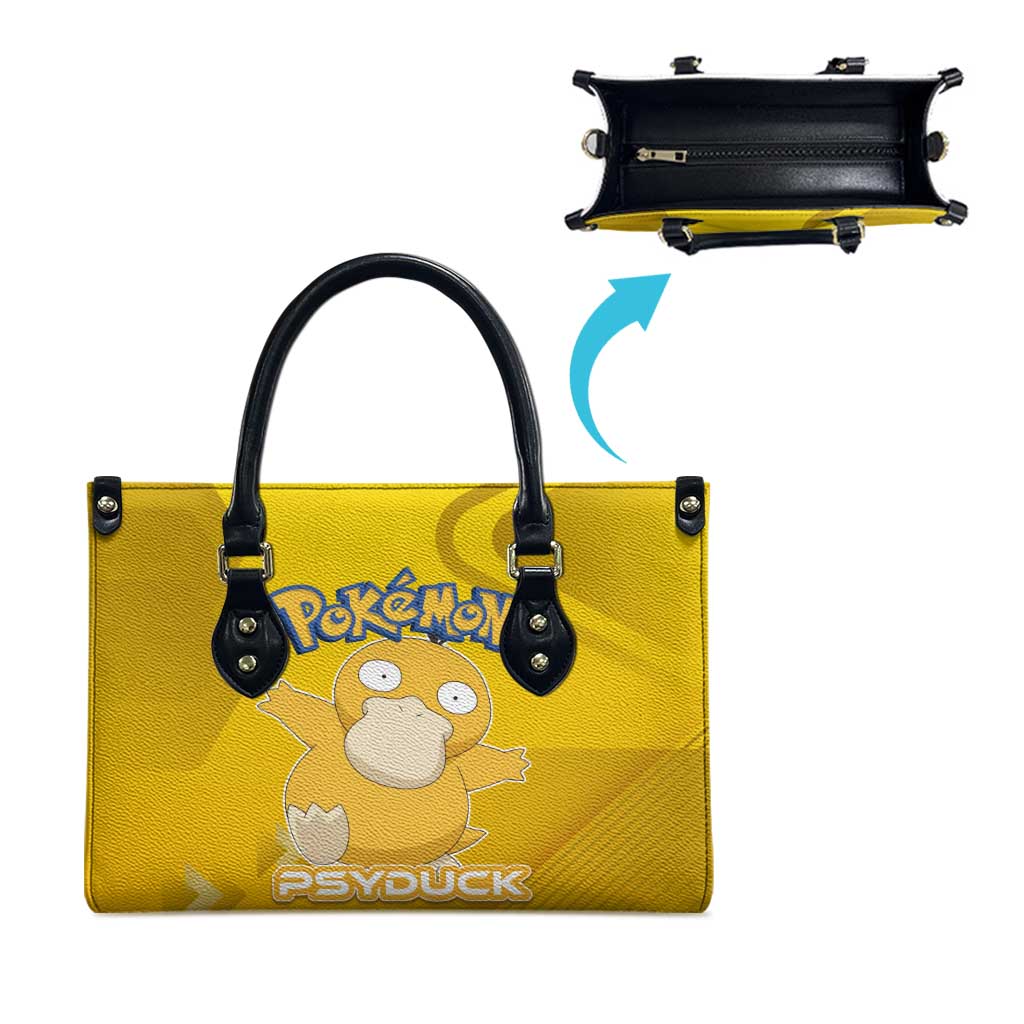 Psyduck Poké Leather Bag Confused Yellow Cartoon Vector Style