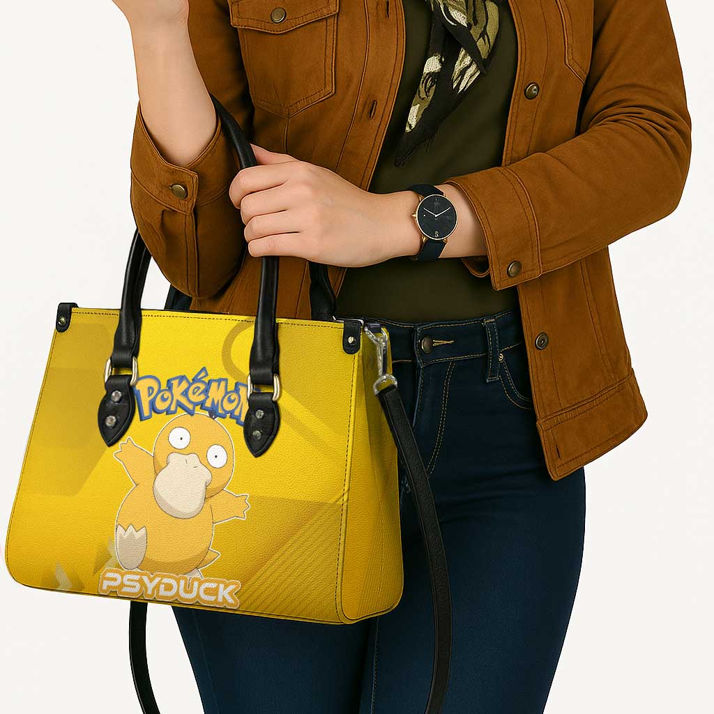 Psyduck Poké Leather Bag Confused Yellow Cartoon Vector Style