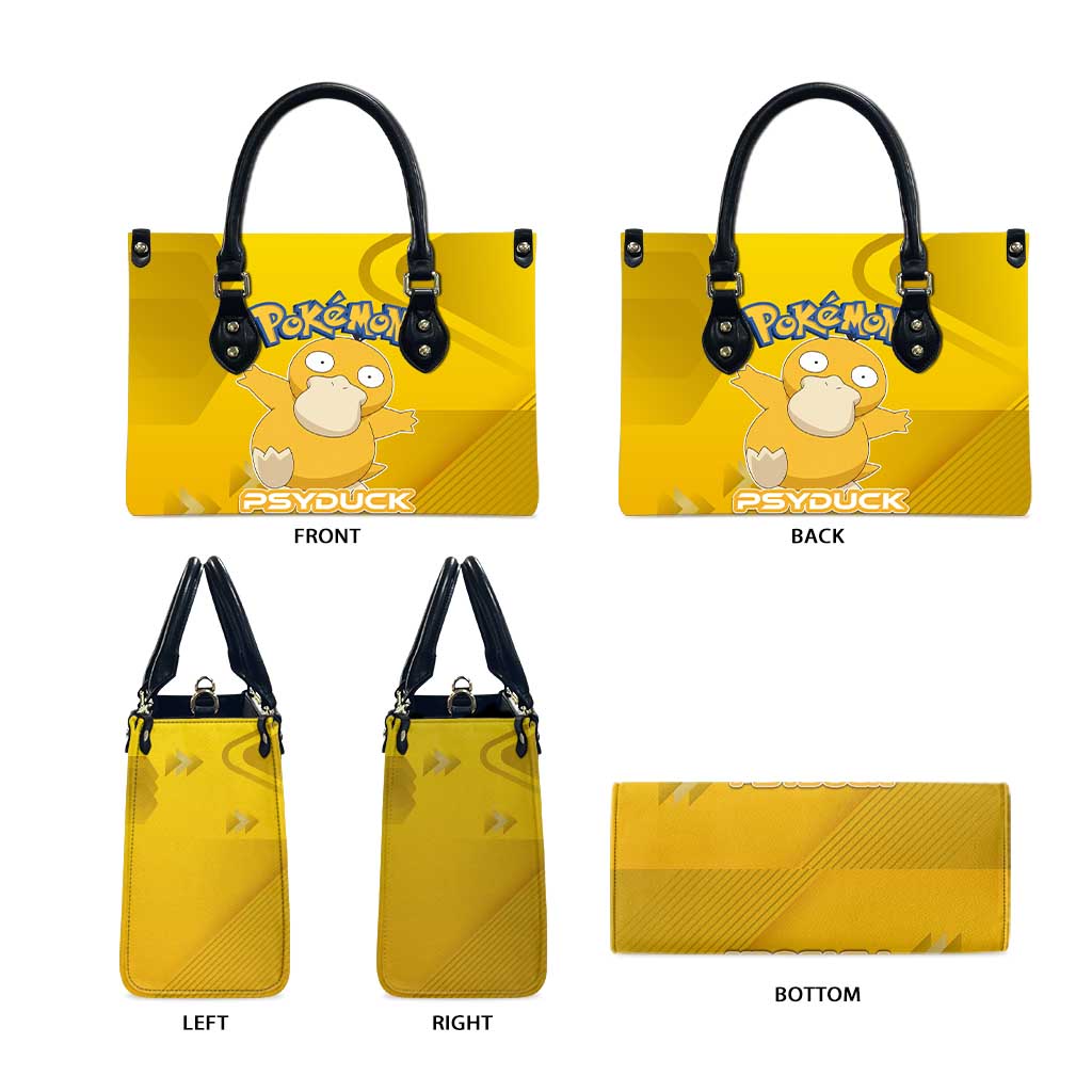Psyduck Poké Leather Bag Confused Yellow Cartoon Vector Style