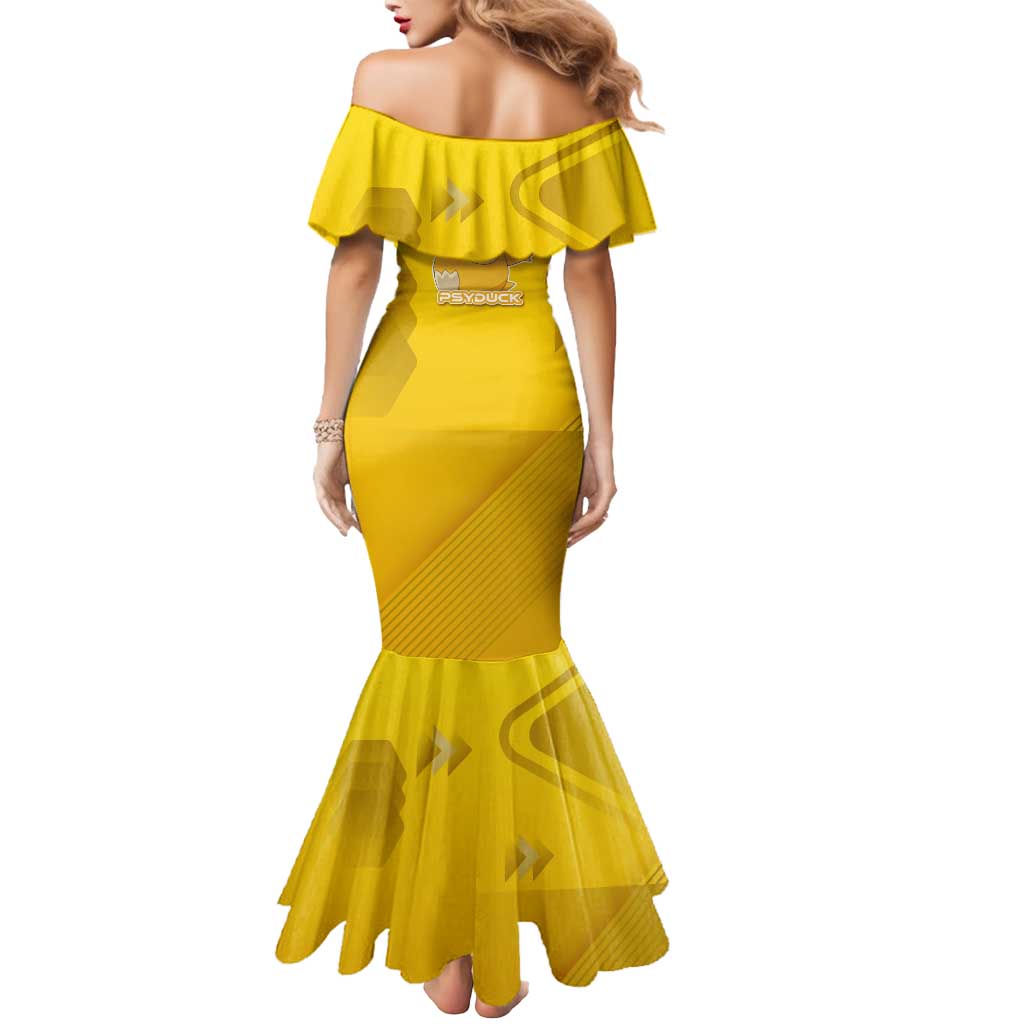Psyduck Poké Mermaid Dress Confused Yellow Cartoon Vector Style