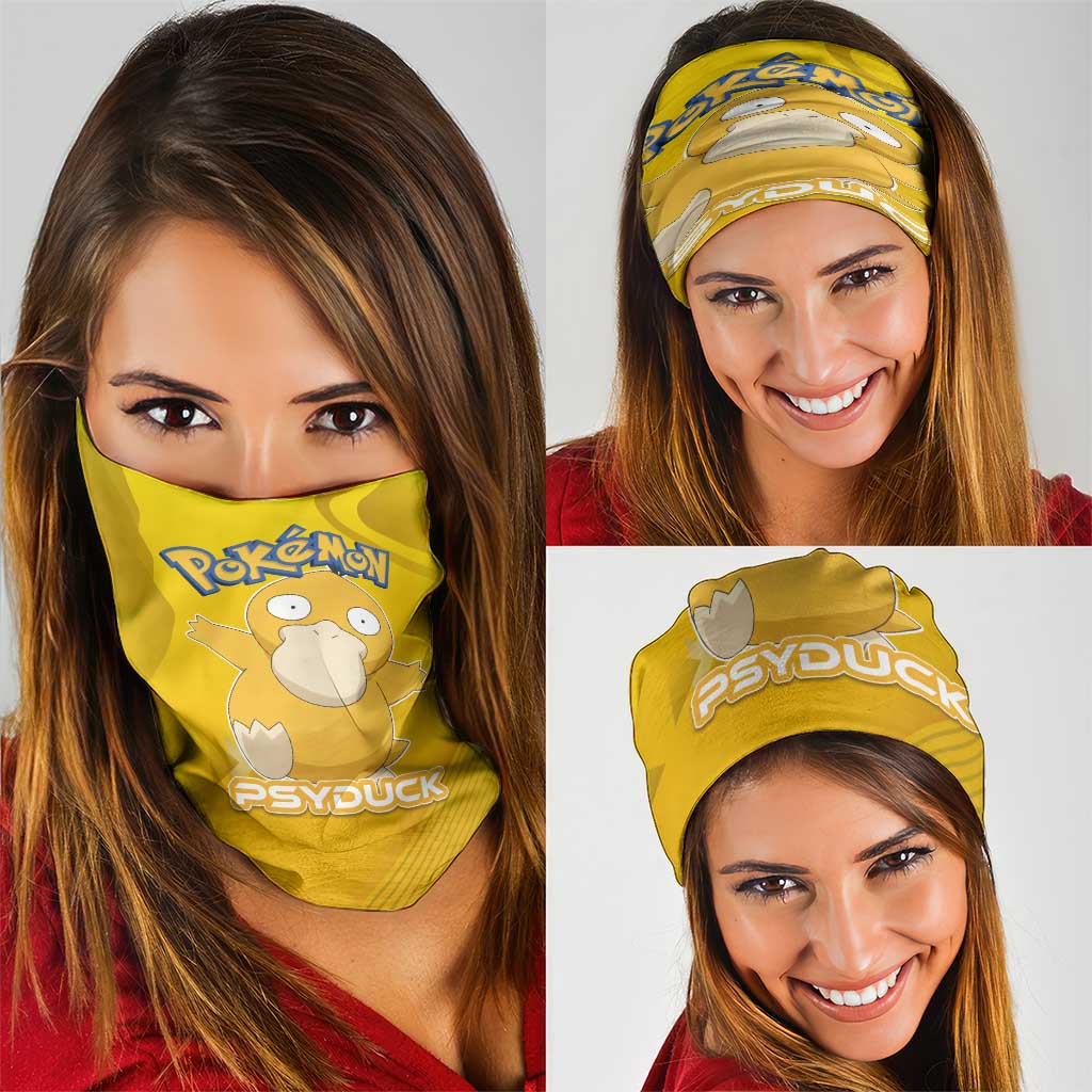 Psyduck Poké Neck Gaiter Confused Yellow Cartoon Vector Style