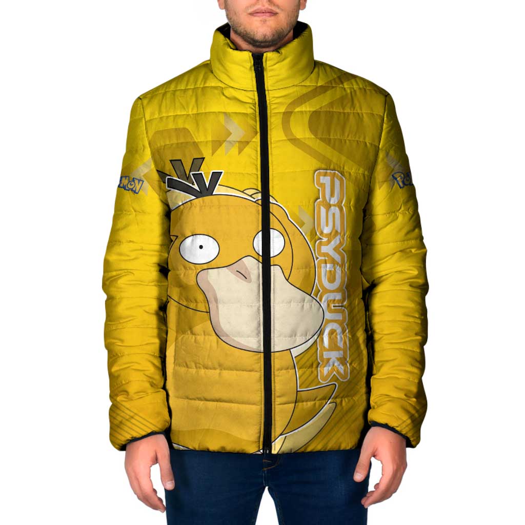 Psyduck Poké Padded Jacket Confused Yellow Cartoon Vector Style