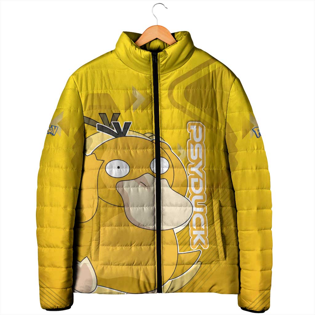 Psyduck Poké Padded Jacket Confused Yellow Cartoon Vector Style