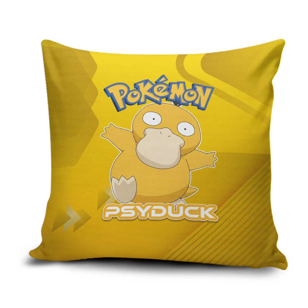 Psyduck Poké Pillow Cover Confused Yellow Cartoon Vector Style