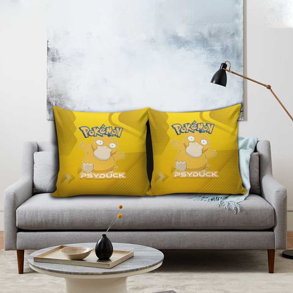 Psyduck Poké Pillow Cover Confused Yellow Cartoon Vector Style