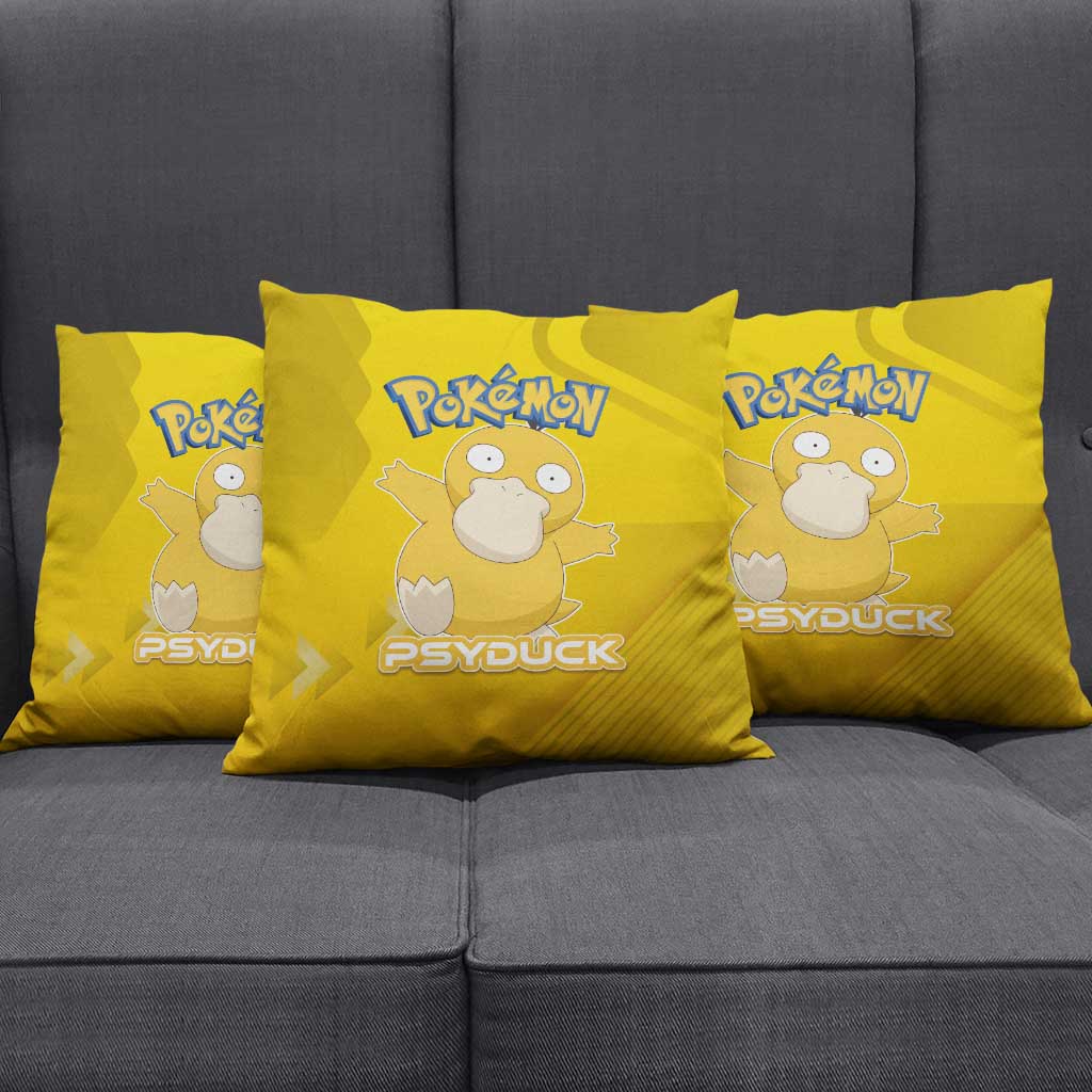 Psyduck Poké Pillow Cover Confused Yellow Cartoon Vector Style