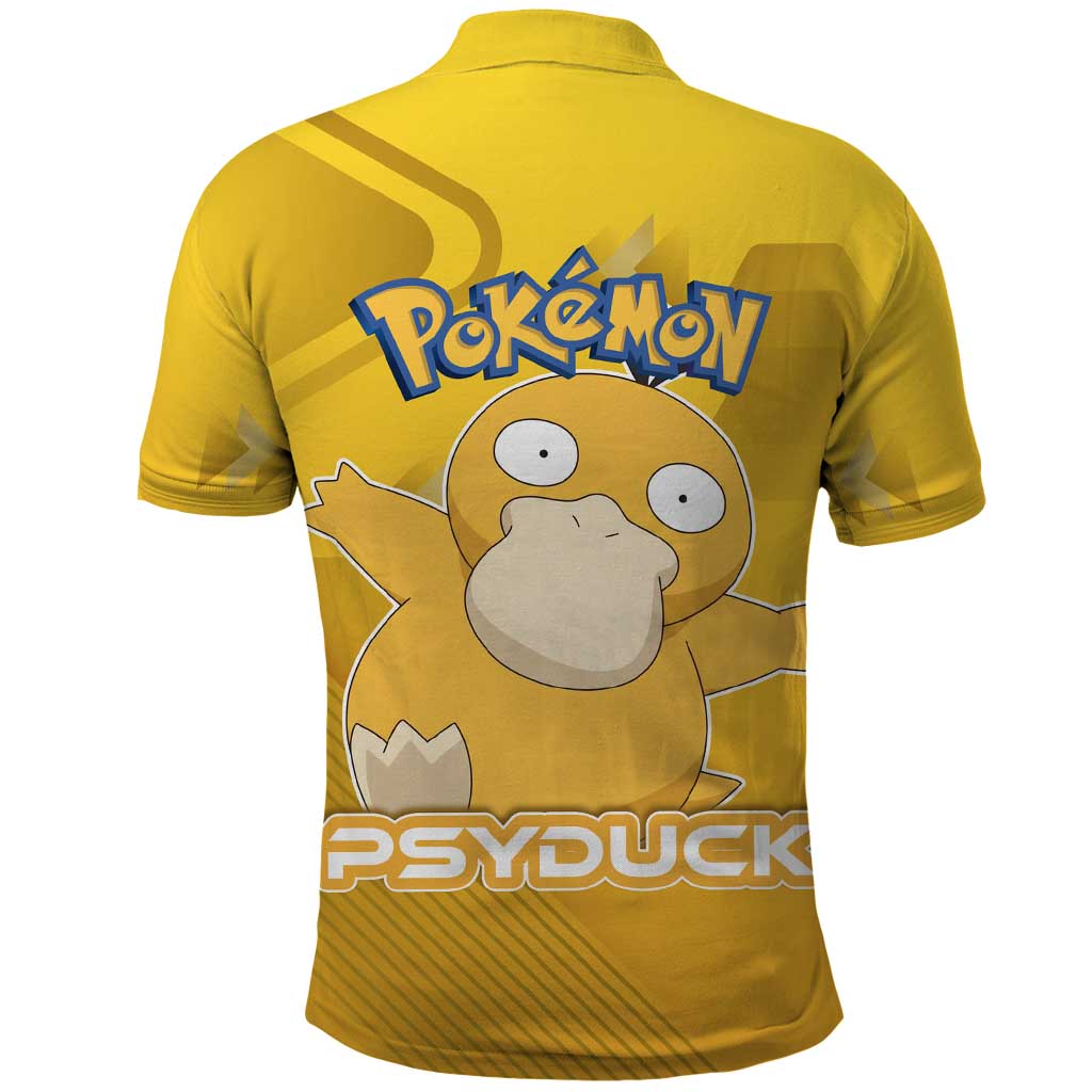 Psyduck Poké Polo Shirt Confused Yellow Cartoon Vector Style
