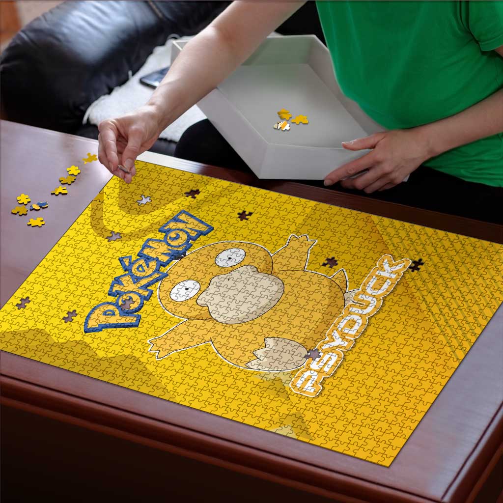 Psyduck Poké Puzzle Confused Yellow Cartoon Vector Style