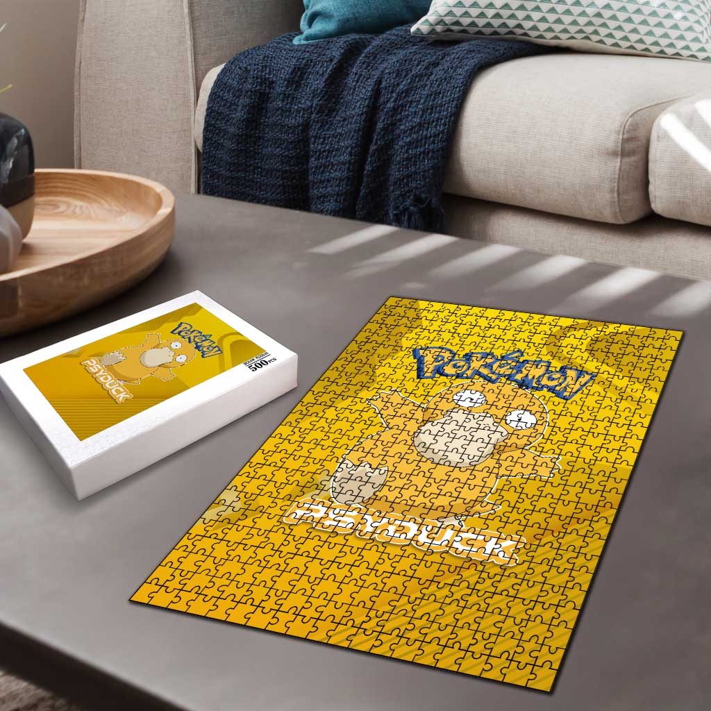 Psyduck Poké Puzzle Confused Yellow Cartoon Vector Style