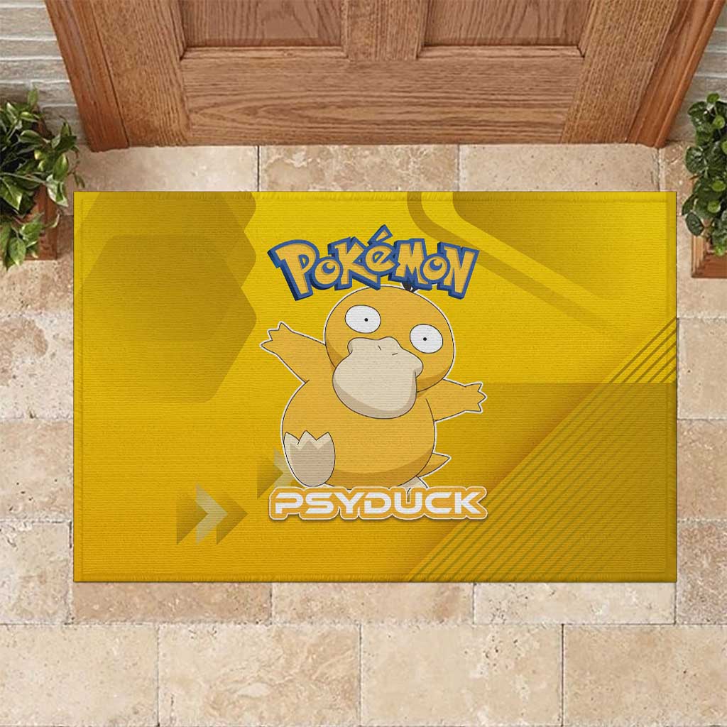 Psyduck Poké Rubber Doormat Confused Yellow Cartoon Vector Style