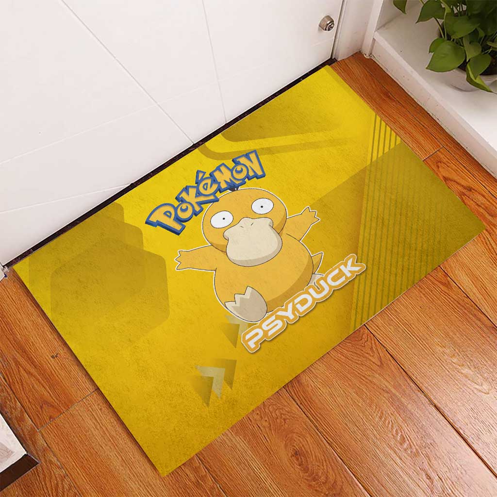 Psyduck Poké Rubber Doormat Confused Yellow Cartoon Vector Style