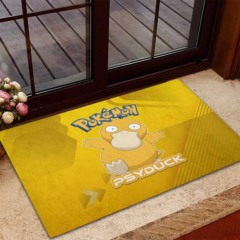Psyduck Poké Rubber Doormat Confused Yellow Cartoon Vector Style