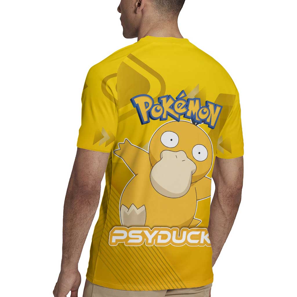 Psyduck Poké Rugby Jersey Confused Yellow Cartoon Vector Style
