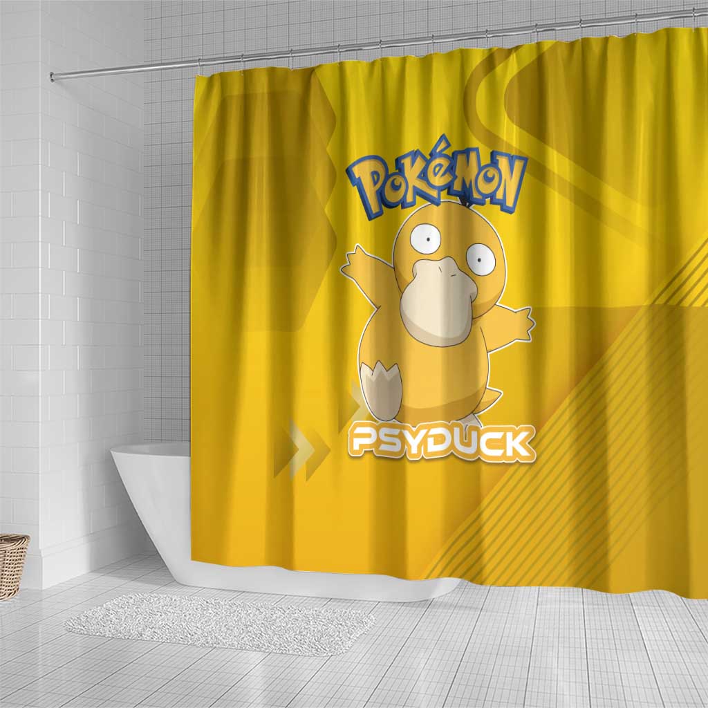 Psyduck Poké Shower Curtain Confused Yellow Cartoon Vector Style