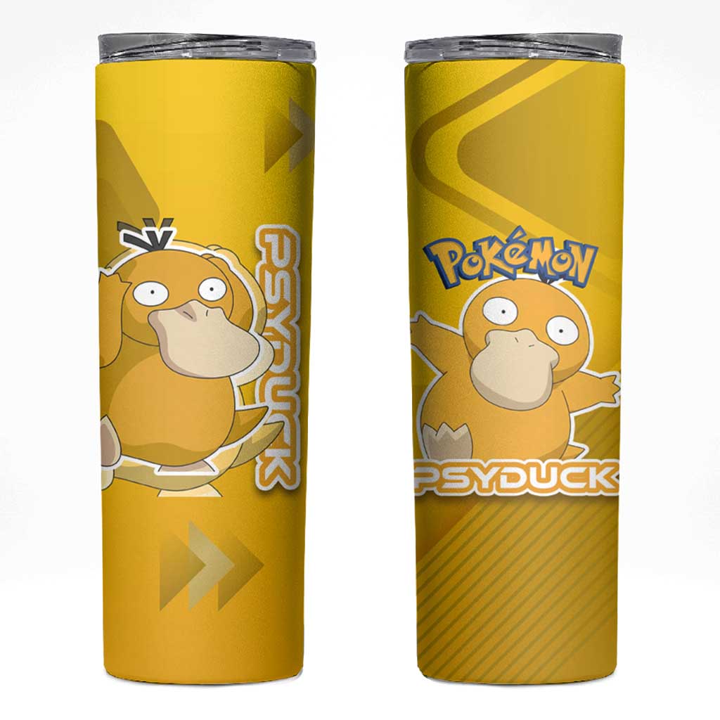 Psyduck Poké Skinny Tumbler Confused Yellow Cartoon Vector Style