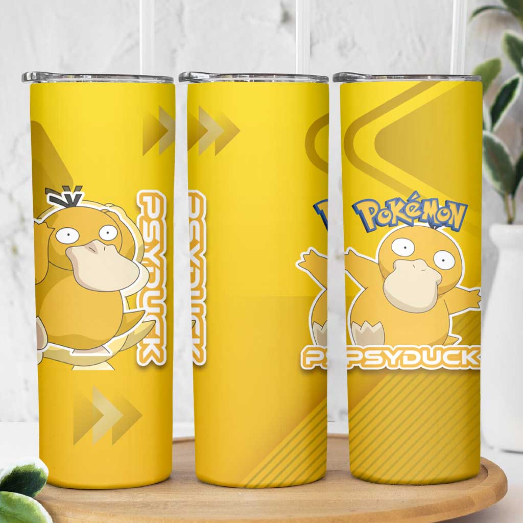 Psyduck Poké Skinny Tumbler Confused Yellow Cartoon Vector Style