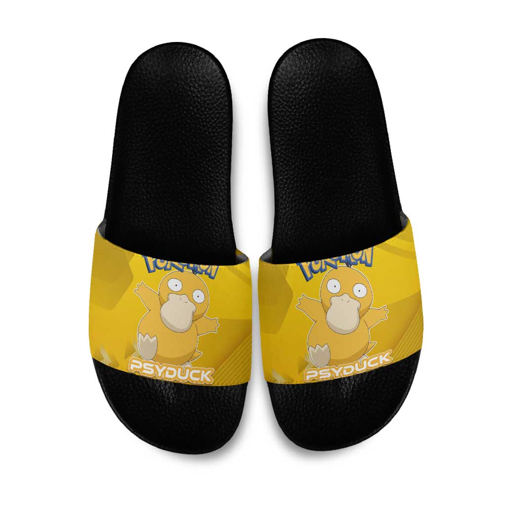 Psyduck Poké Slide Sandals Confused Yellow Cartoon Vector Style