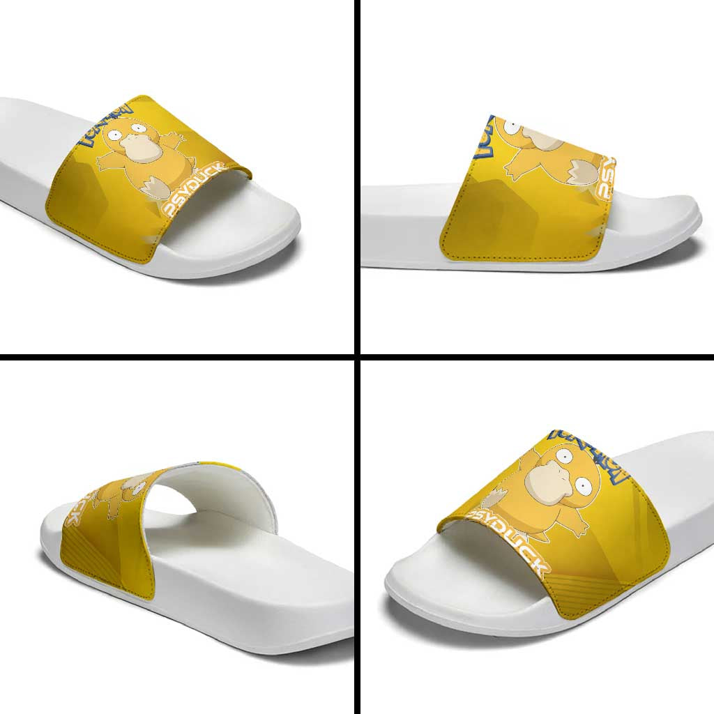 Psyduck Poké Slide Sandals Confused Yellow Cartoon Vector Style