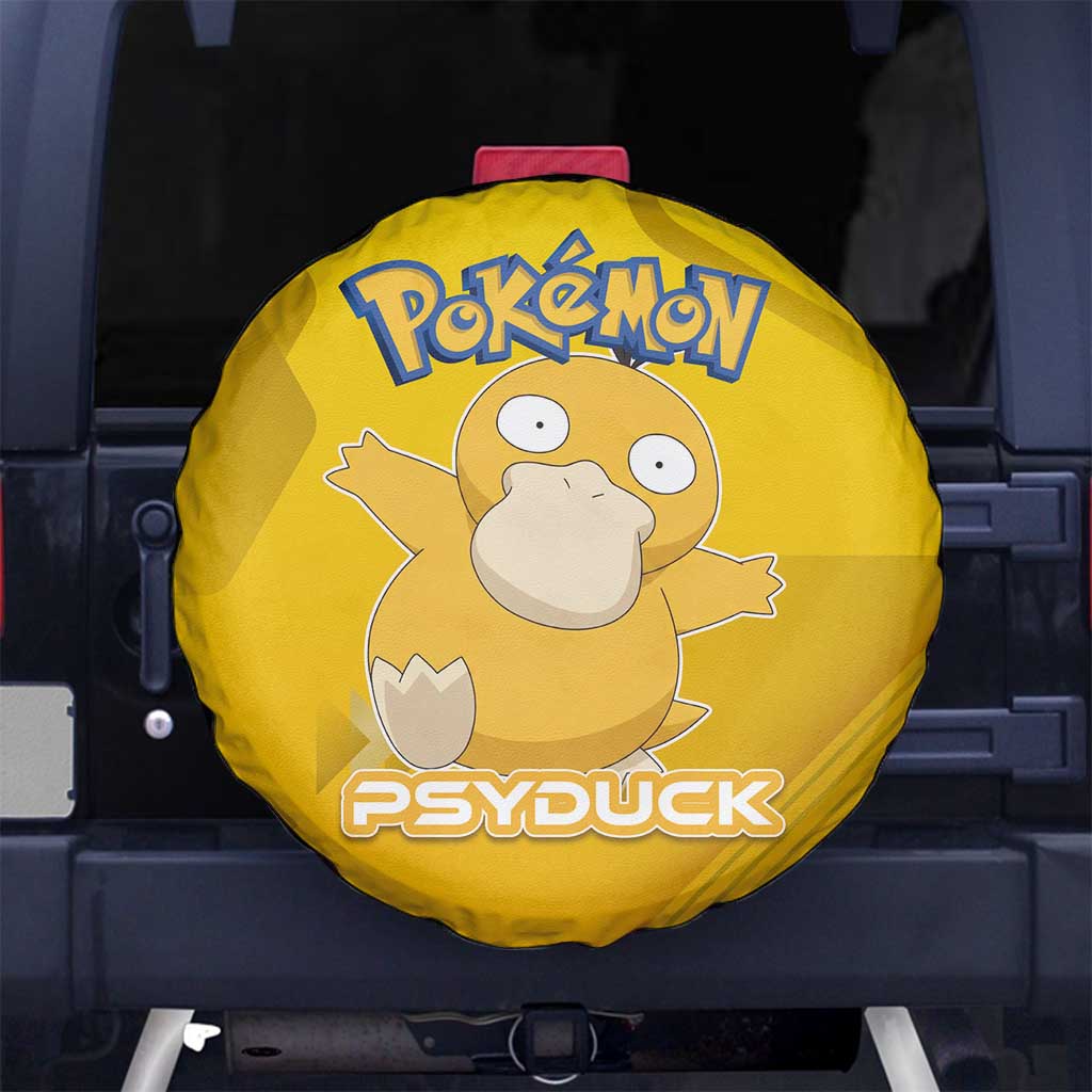 Psyduck Poké Spare Tire Cover Confused Yellow Cartoon Vector Style