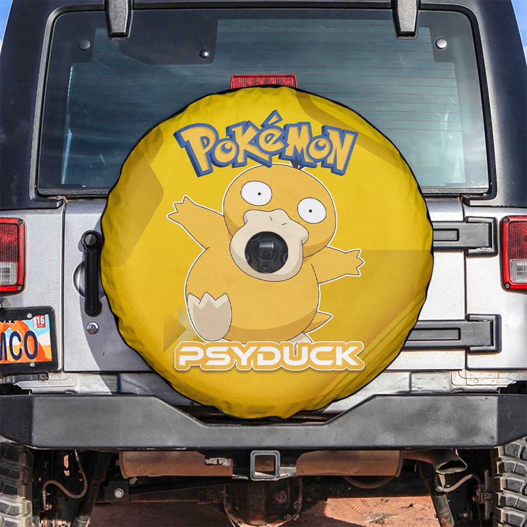 Psyduck Poké Spare Tire Cover Confused Yellow Cartoon Vector Style