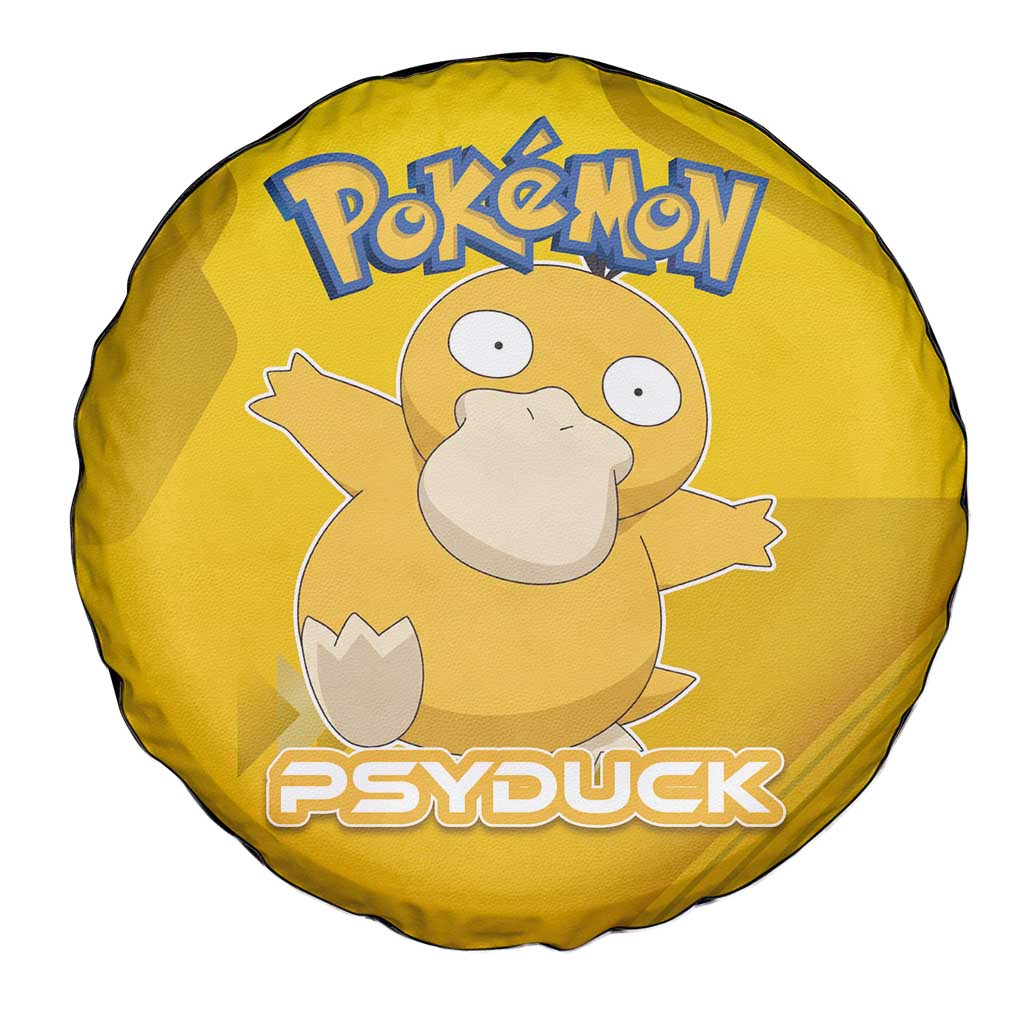 Psyduck Poké Spare Tire Cover Confused Yellow Cartoon Vector Style