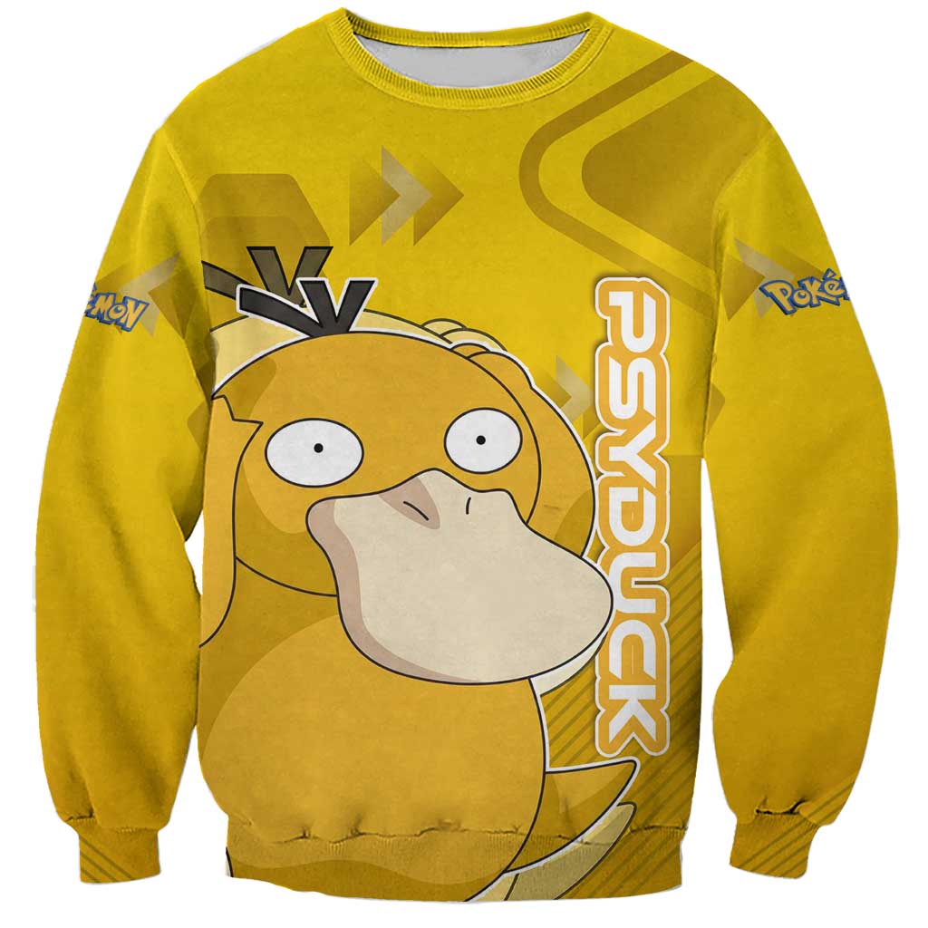 Psyduck Poké Sweatshirt Confused Yellow Cartoon Vector Style