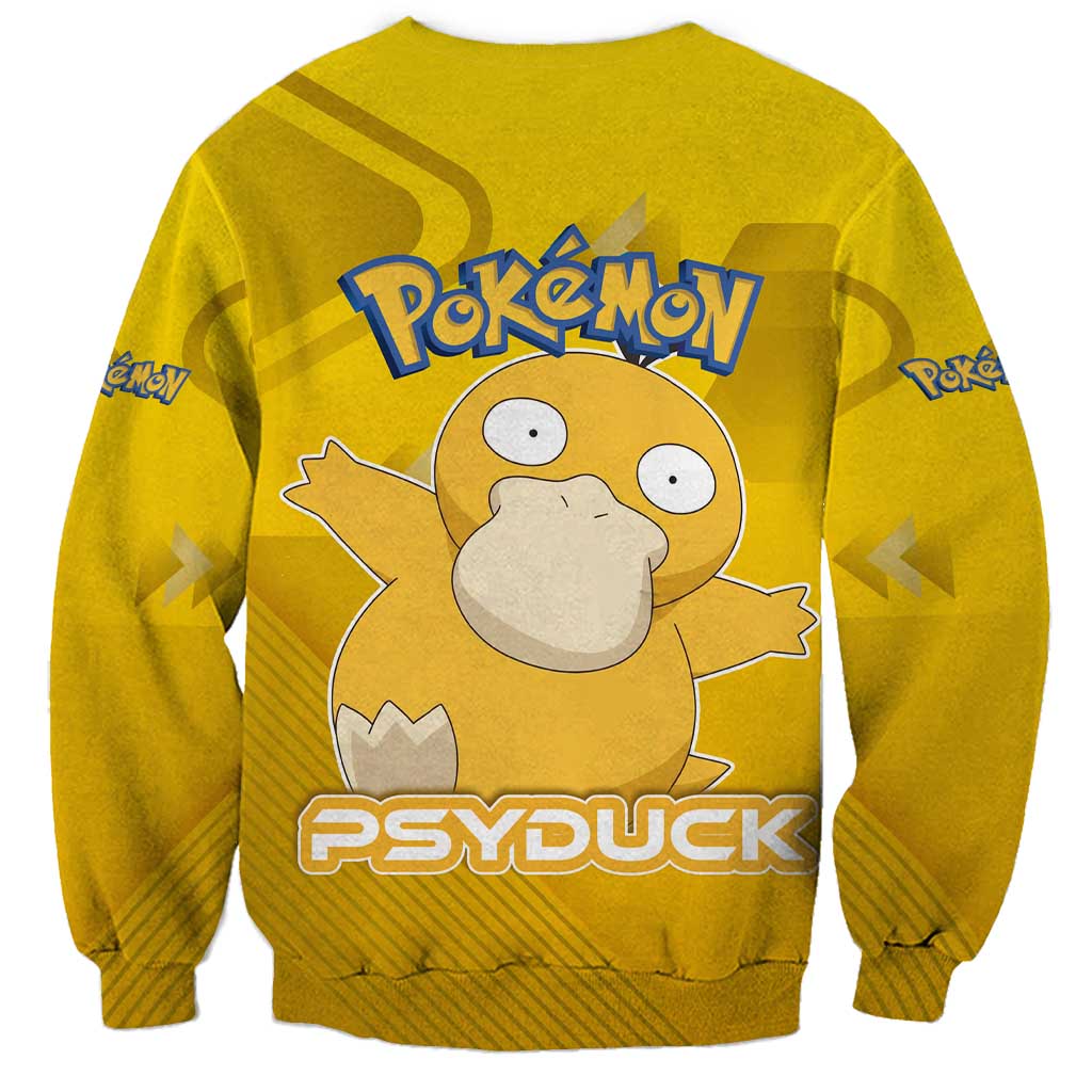 Psyduck Poké Sweatshirt Confused Yellow Cartoon Vector Style