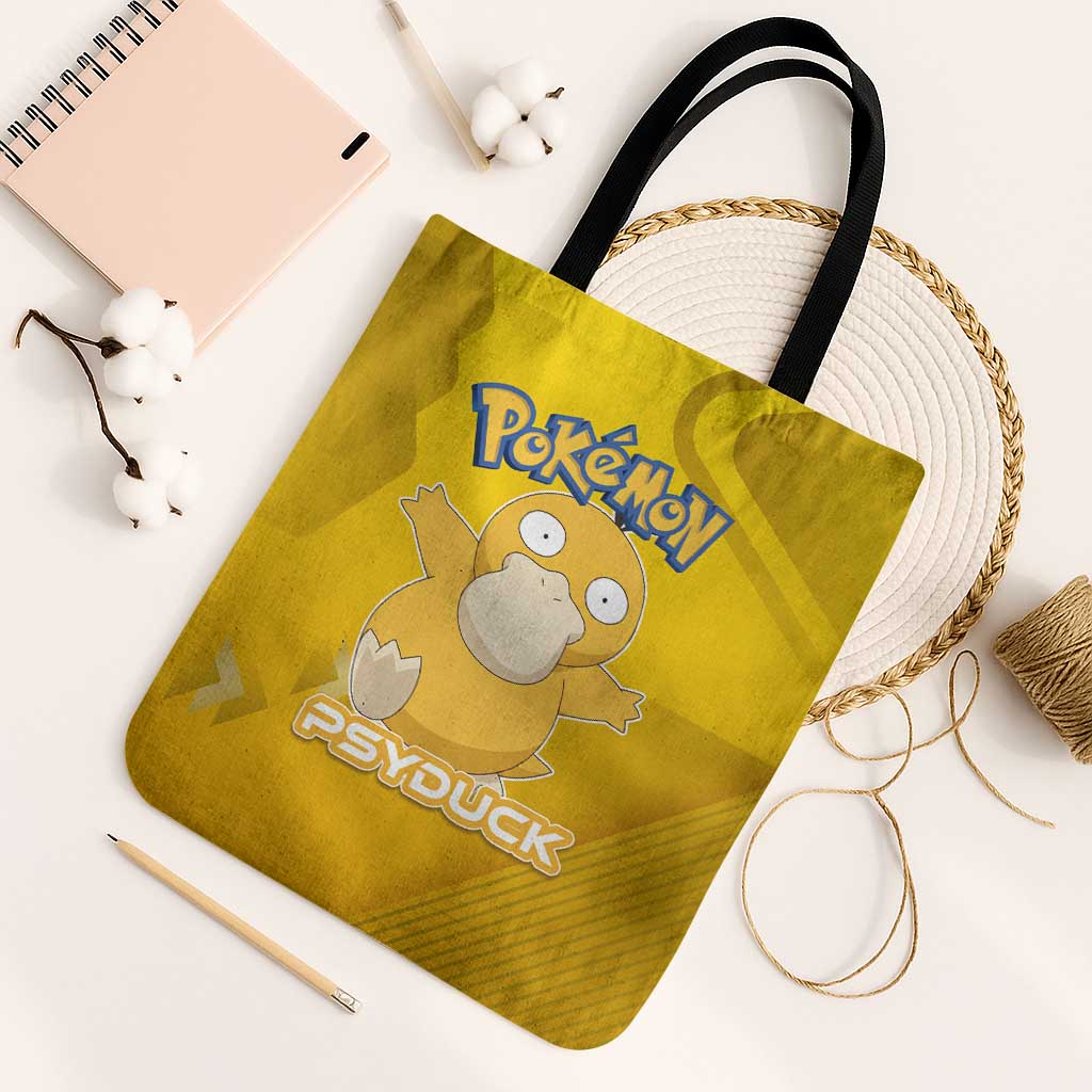 Psyduck Poké Tote Bag Confused Yellow Cartoon Vector Style