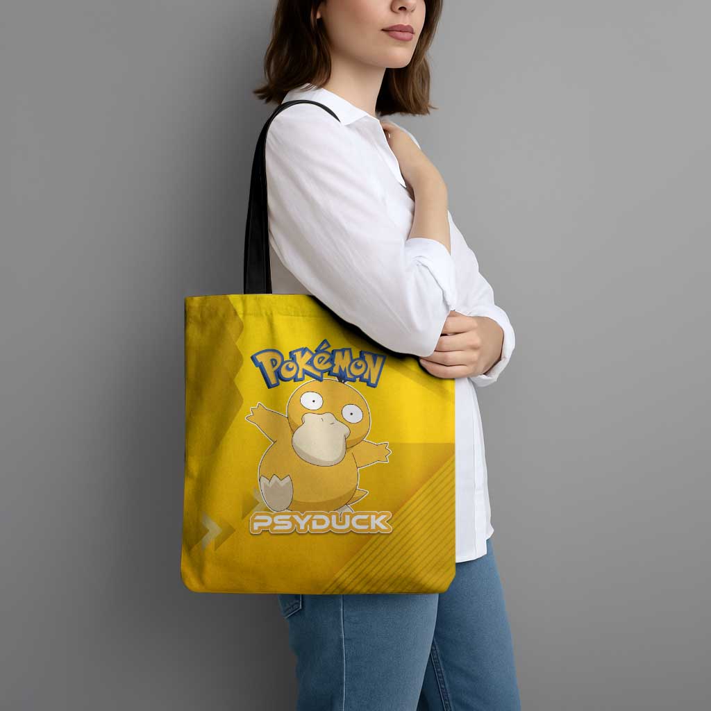 Psyduck Poké Tote Bag Confused Yellow Cartoon Vector Style