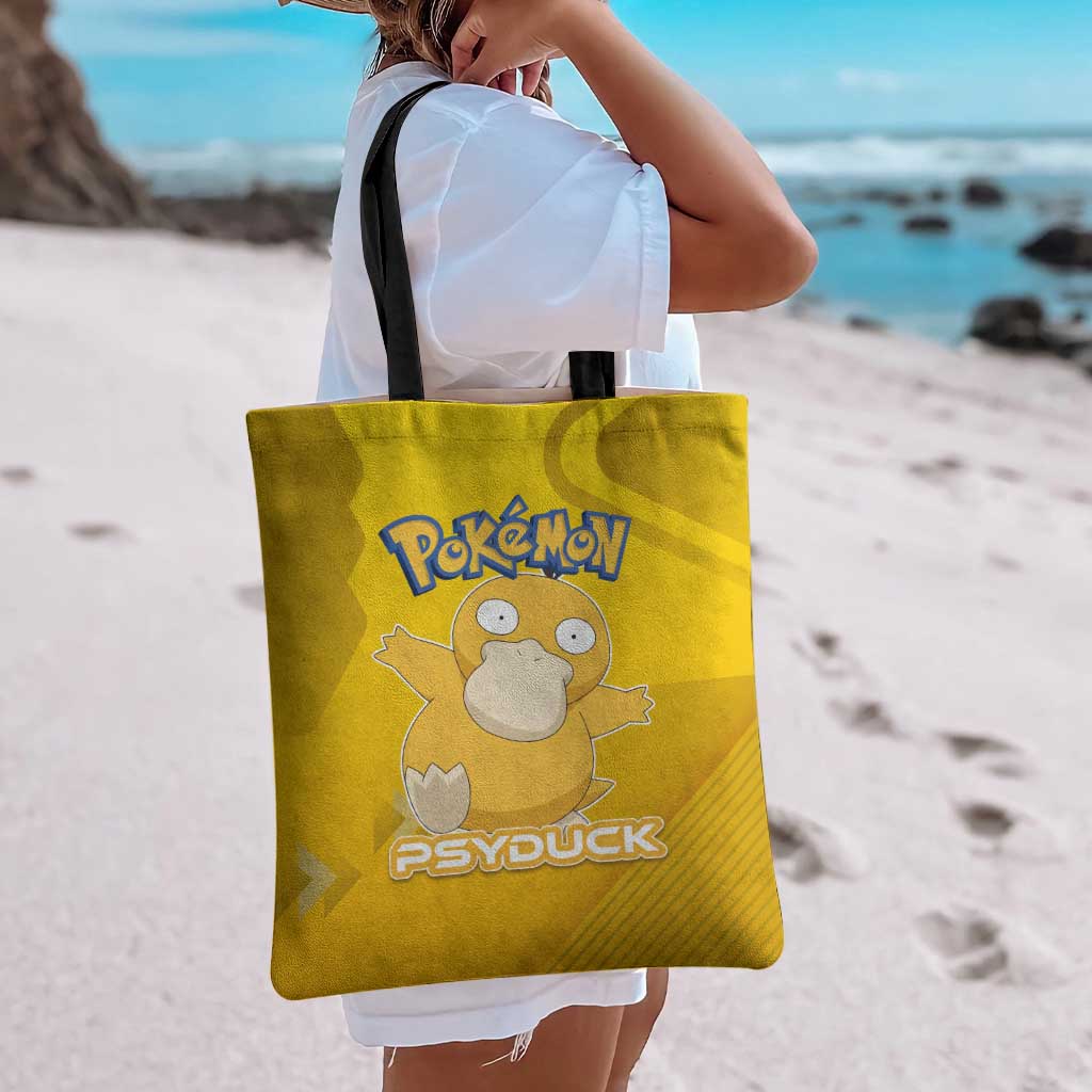 Psyduck Poké Tote Bag Confused Yellow Cartoon Vector Style