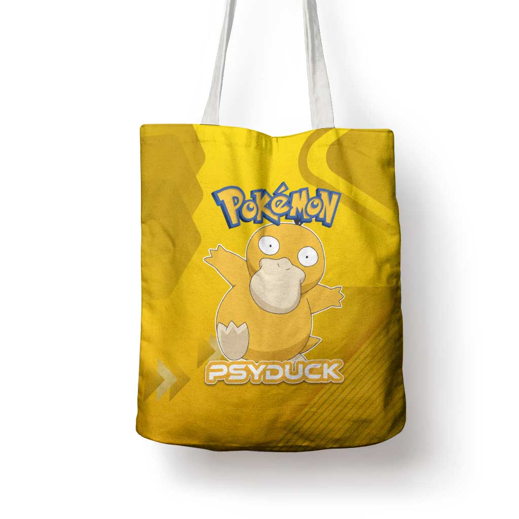 Psyduck Poké Tote Bag Confused Yellow Cartoon Vector Style
