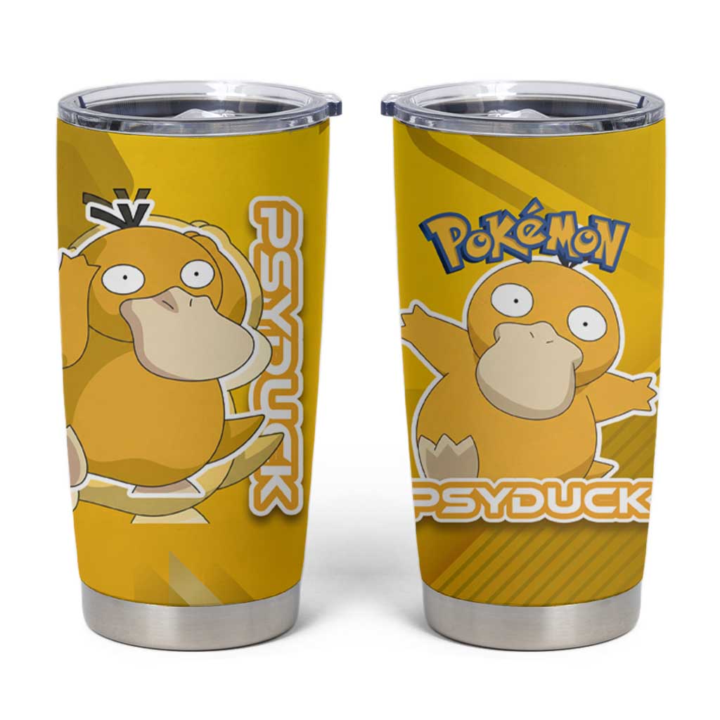 Psyduck Poké Tumbler Cup Confused Yellow Cartoon Vector Style