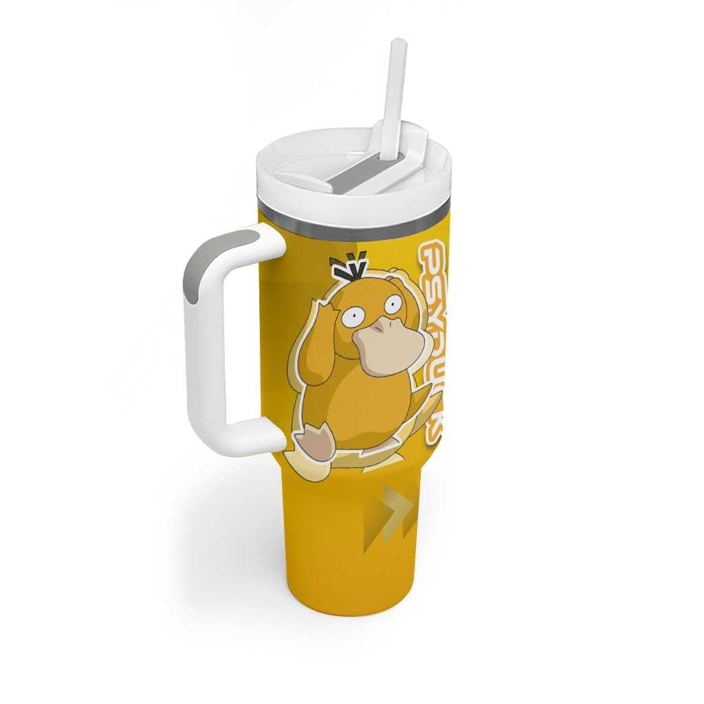 Psyduck Poké Tumbler With Handle Confused Yellow Cartoon Vector Style